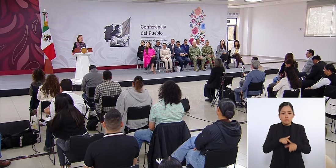 Conferencia de Claudia Sheinbaum desde Irapuato, Guanajuato.