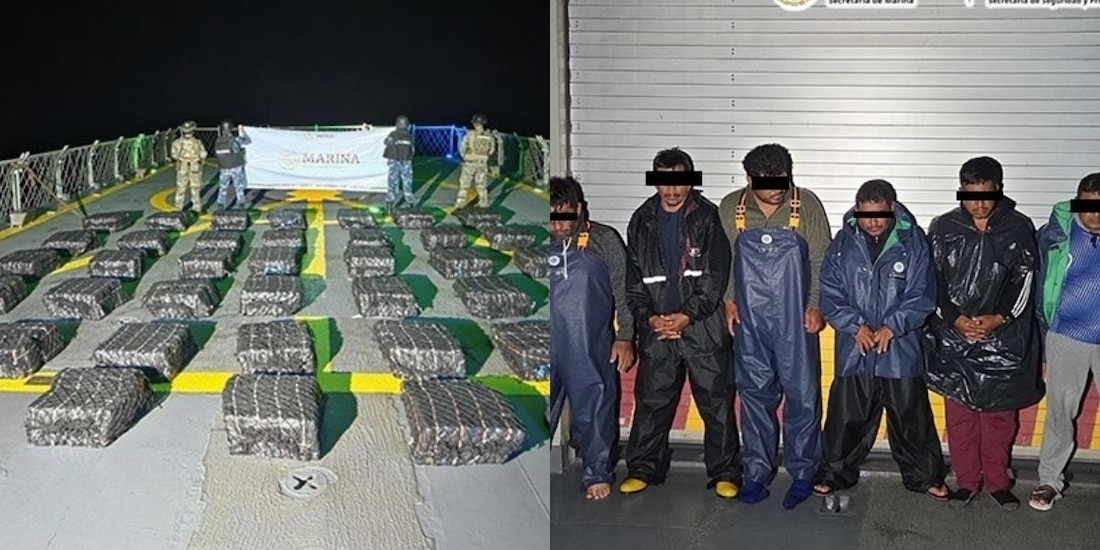 Marina detecta lancha con 39 bultos de cocaína