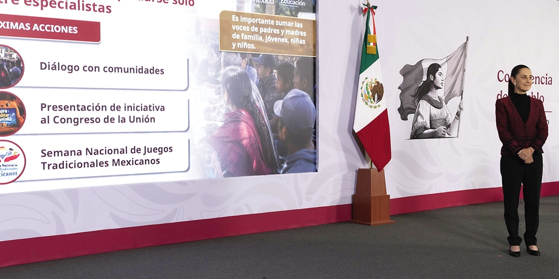 Imagen de archivo, donde la Presidenta habló sobre el debate del uso de móviles en escuelas.