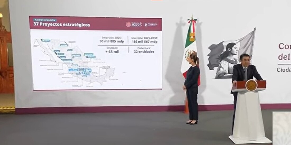 El titular de Conagua en la Mañanera del Pueblo.