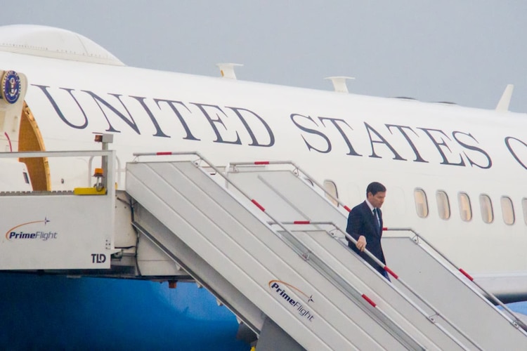 Marco Rubio, secretario de Estado de Estados Unidos, en su llegada a México.