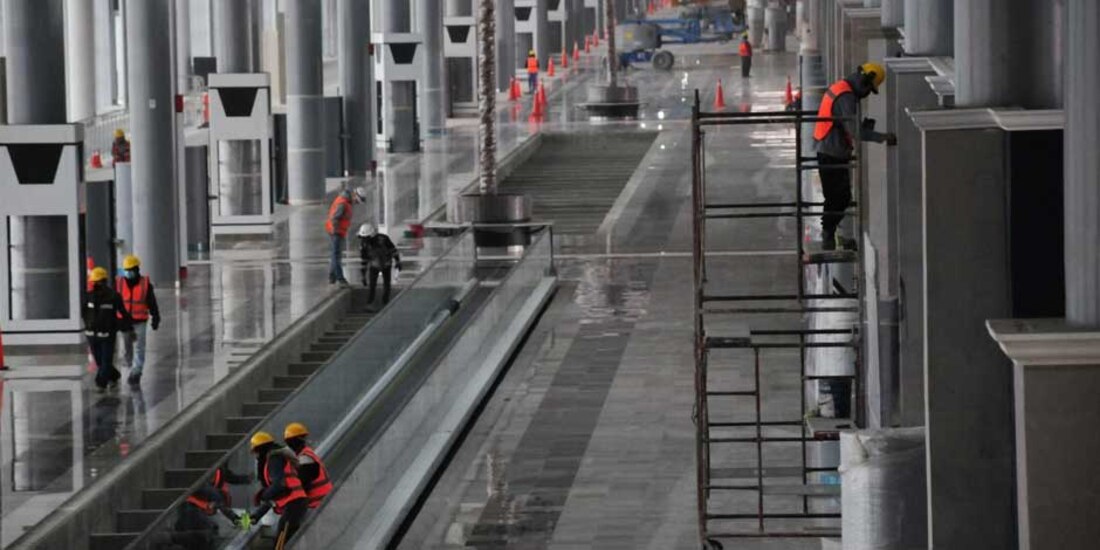 Trabajos en la Terminal de pasajeros del AIFA