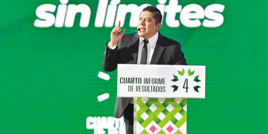 Ricardo Gallardo, gobernador de SLP, ayer, en su Informe.