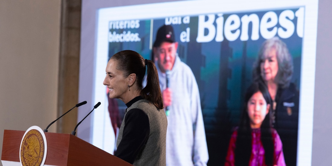 La Presidenta Claudia Sheinbaum este jueves en Palacio Nacional.