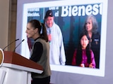 La Presidenta Claudia Sheinbaum este jueves en Palacio Nacional.