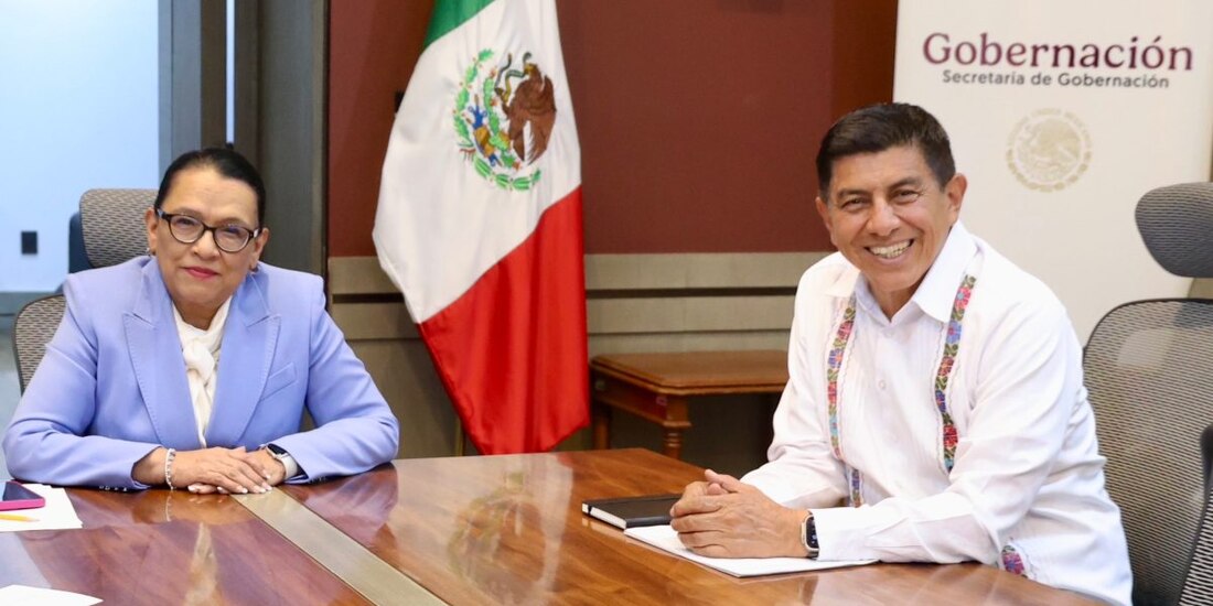 Rosa Icela Rodríguez se reúne con Salomón Jara para dar seguimiento a proyecto en Oaxaca.