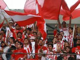 Aficionados del Necaxa en el Estadio Victoria en un partido de la Liga MX.