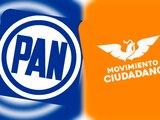 Escudos del PAN y de Movimiento Ciudadano.