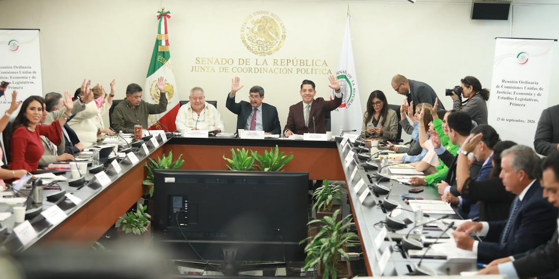 Reunión de las Comisiones Unidas de Justicia, Economía y Estudios Legislativos Primera, el 23 de septiembre de 2026.