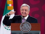 El Presidente Andrés Manuel López Obrador en conferencia de prensa.