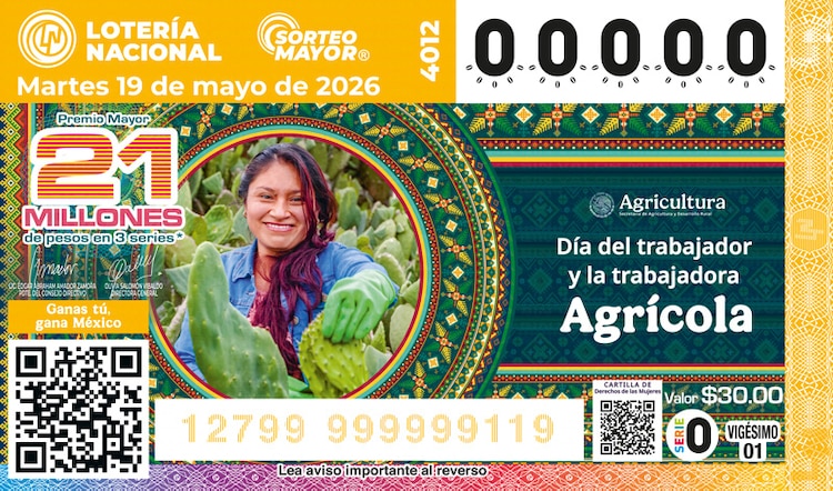 El Sorteo Mayor 4012 está dedicado al Día del Trabajador Agrícola.