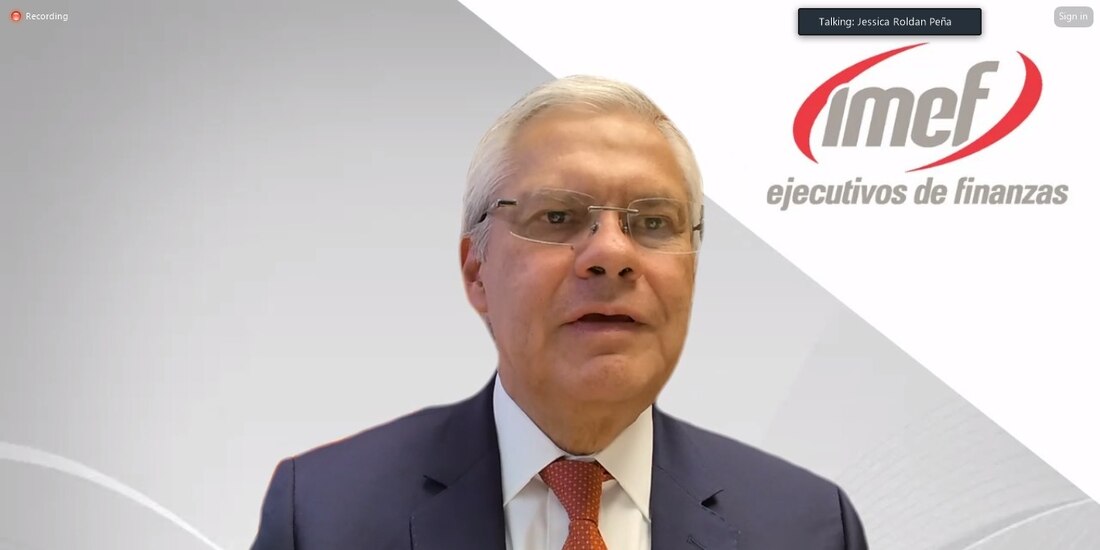 El presidente nacional del IMEF, José Domingo Figueroa Palacios, en videoconferencia.