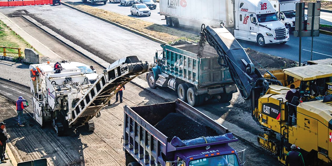 Obras que se realizan en Periférico Norte, en el Estado de México, este fin de semana.