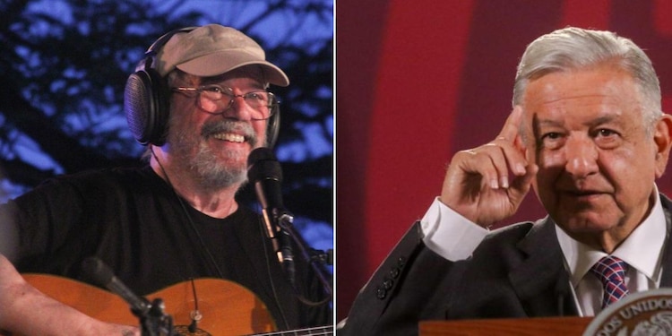 AMLO utilizó una canción de Silvio Rodríguez (izq.) en su "mañanera".