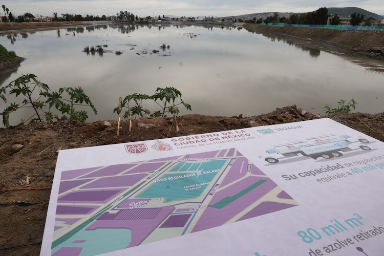 Vaso regulador "El Salado", en la alcaldía Iztapalapa.