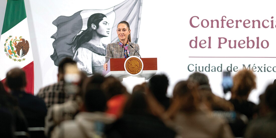 Claudia Sheinbaum, Presidenta de México, ayer, en conferencia de prensa.