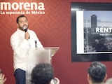 Emilio Guijosa en la conferencia de Morena, ayer.