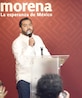 Emilio Guijosa en la conferencia de Morena, ayer.