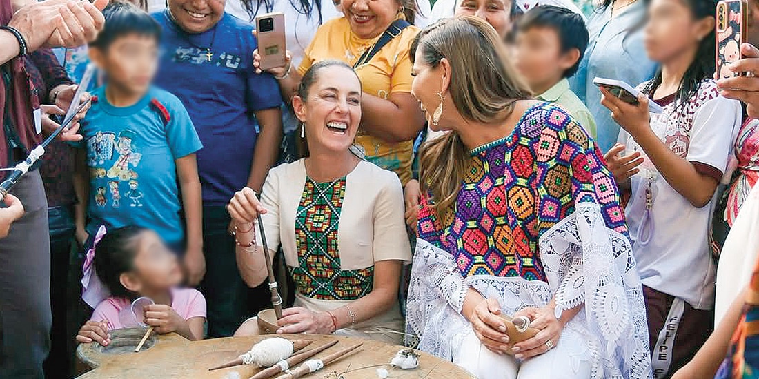 LA PRESIDENTA Claudia Sheinbaum y la gobernadora de QRoo, Mara Lezama, ayer