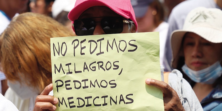 Aspecto de una de las protestas por falta de medicamentos, en agosto pasado