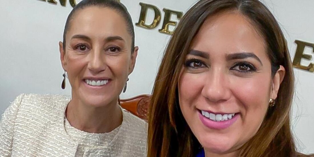 La gobernadora Libia Dennise (der.) junto a la presidenta Claudia Sheinbaum (izq.).