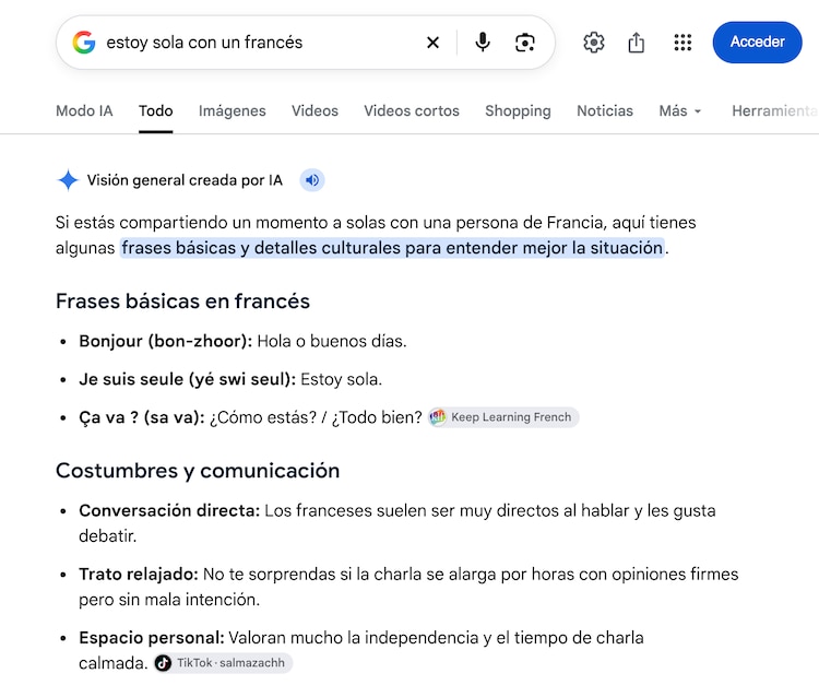 Estoy sola con un francés
