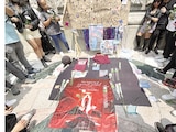UN ALTAR que se fue llenando de muestras de cariño para el músico.