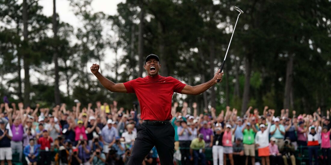 Tiger Woods festeja su coronación en el Masters de Augusta del 2019.