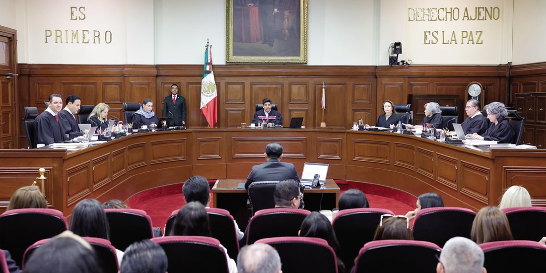 Sesión ordinaria de la Suprema Corte de Justicia de la Nación, ayer.