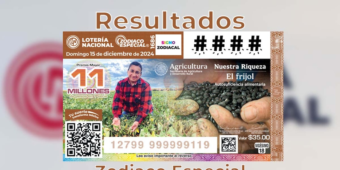 Zodiaco Especial 1686 Resultados del Sorteo del 15 de diciembre del 2024.