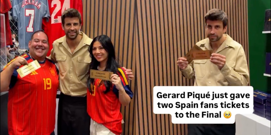 Gerard Piqué eligió a dos fans para obsequiarles entradas para la final del Mundial.