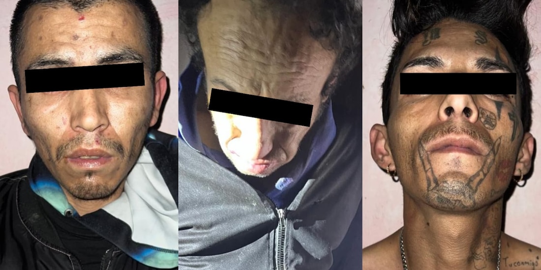 Los presuntos delincuentes detenidos.