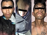 Los presuntos delincuentes detenidos.