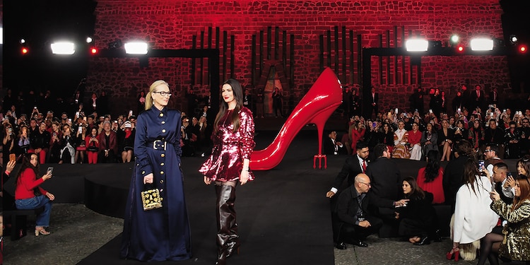 Meryl Streep y Anne Hathaway, ayer en el Anahuacalli.