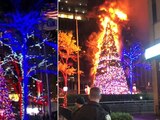 Indigente incendia el árbol de Navidad de Fox News en Nueva York