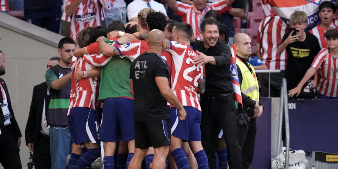 El Atlético de Madrid celebra una de las anotaciones.