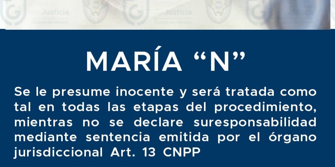 La presunta responsable, en imagen difundida por la Fiscalía de Justicia capitalina, ayer.