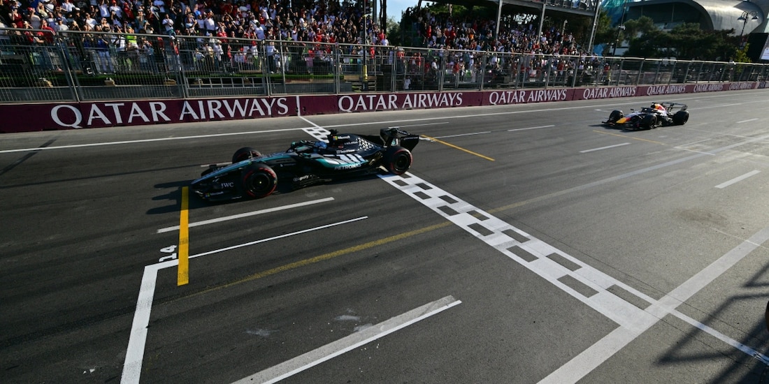 Una acción del Gran Premio de Azerbaiyán de F1