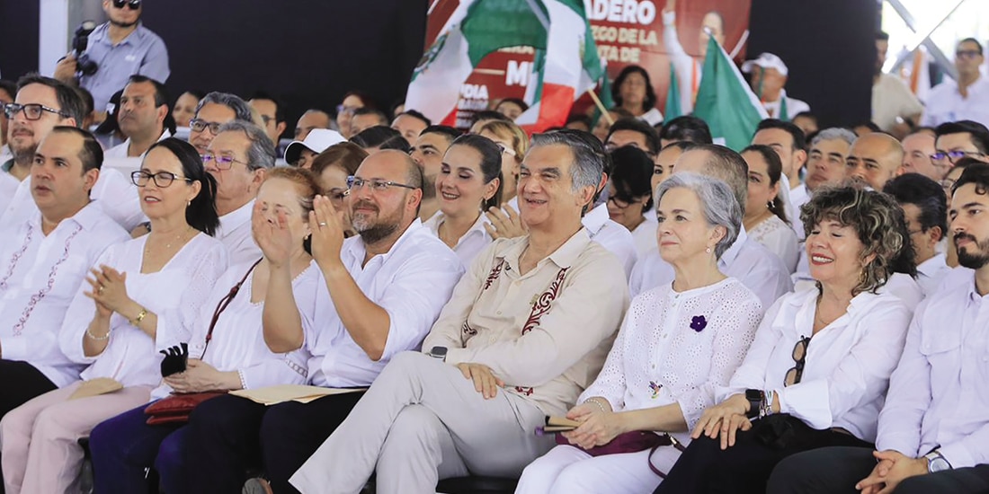 EL GOBERNADOR Américo Villarreal,
ayer, durante la transmisión del mensaje