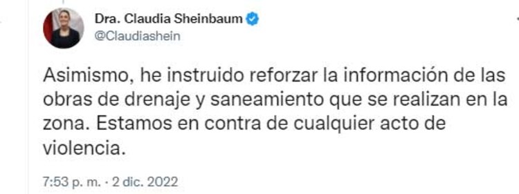 Claudia Sheinbaum instruyó reforzar la información de las obras de drenaje y saneamiento