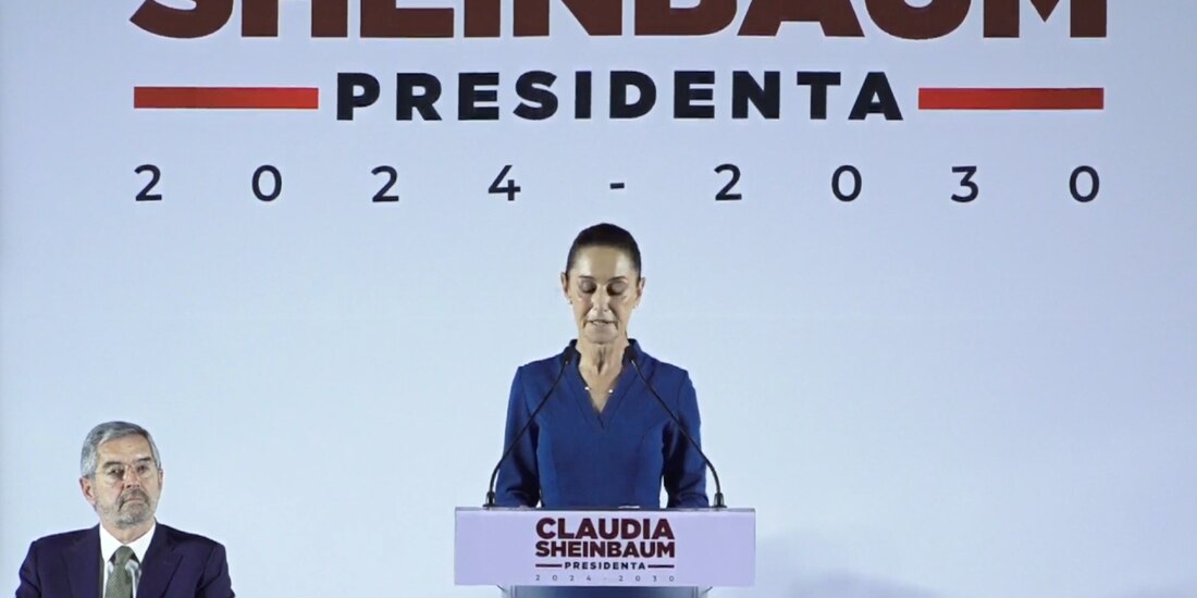 Claudia Sheinbaum, ayer en la presentación de los seis primeros integrantes de su gabinete.
