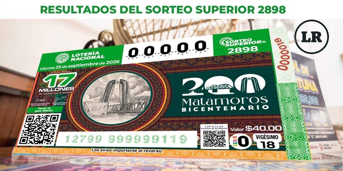 Resultados del Sorteo Superior 2898 del 25 de septiembre del 2026.