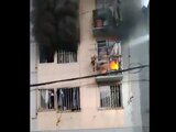 El incendio se registró en un departamento en una unidad de edificios.