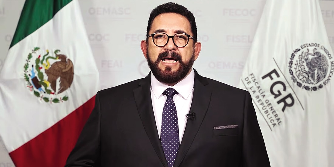 Ulises Lara López, fiscal especial en Investigación de Asuntos Relevantes de la FGR, ayer, en un videomensaje.