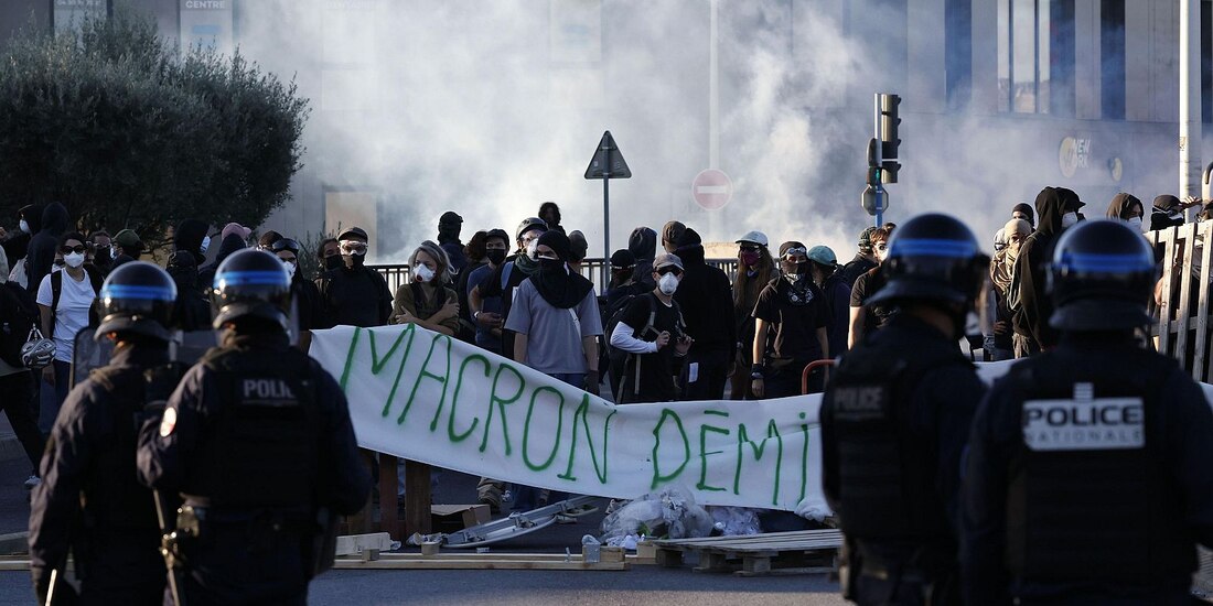 Protestas este miércoles en Francia.