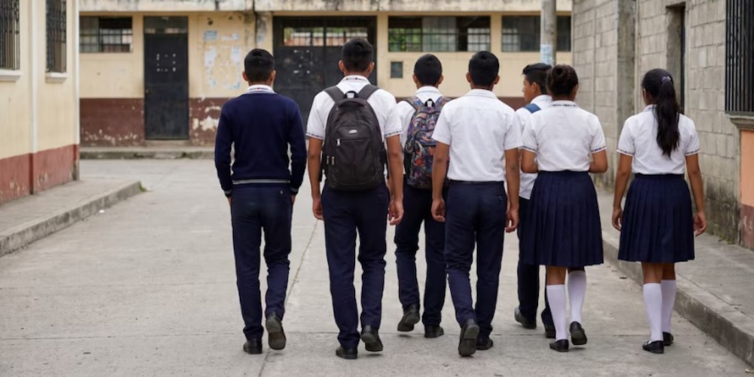 Alumnos de primaria de escuela de la Ciudad de México.