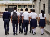 Alumnos de primaria de escuela de la Ciudad de México.