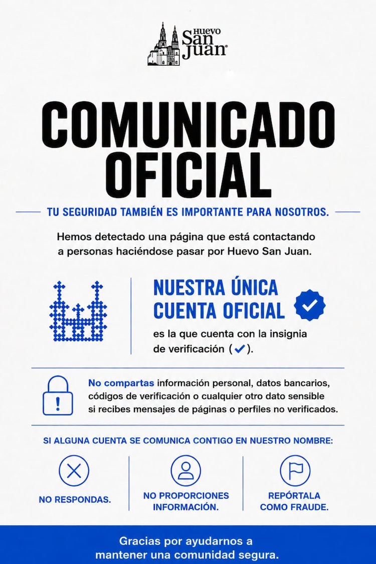Comunicado oficial de la marca