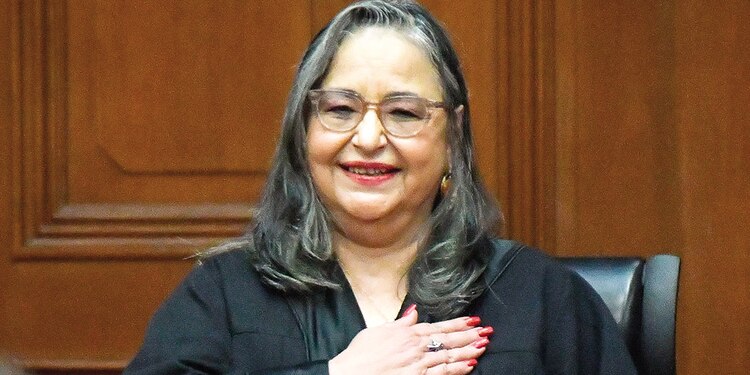 Norma Piña, ministra presidenta saliente de la SCJN, ayer, en su Informe de Gestión 2023-2025.