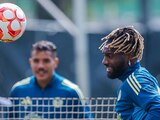 Allan Saint-Maximin durante un entrenamiento con el América.